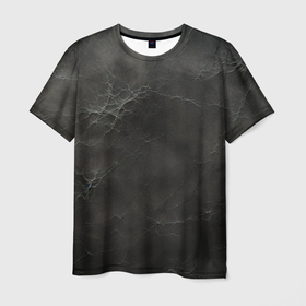 Мужская футболка 3D с принтом Потертый текстурный черный фон , 100% полиэфир | прямой крой, круглый вырез горловины, длина до линии бедер | Тематика изображения на принте: 