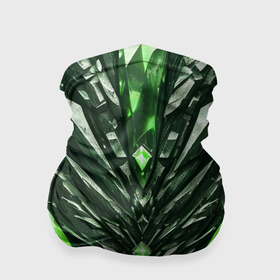 Бандана-труба 3D с принтом Зелёные кристаллы и камень в Новосибирске, 100% полиэстер, ткань с особыми свойствами — Activecool | плотность 150‒180 г/м2; хорошо тянется, но сохраняет форму | 