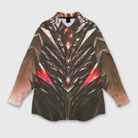 Мужская рубашка oversize 3D с принтом Красные кристаллы и камень в Белгороде,  |  | Тематика изображения на принте: 