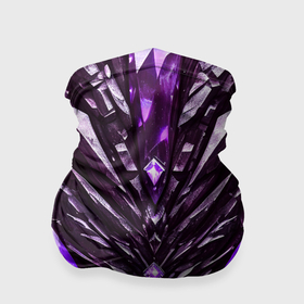 Бандана-труба 3D с принтом Фиолетовые кристаллы и камень в Новосибирске, 100% полиэстер, ткань с особыми свойствами — Activecool | плотность 150‒180 г/м2; хорошо тянется, но сохраняет форму | 