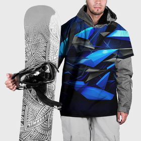 Накидка на куртку 3D с принтом Черно синий абстрактный фон в Санкт-Петербурге, 100% полиэстер |  | 