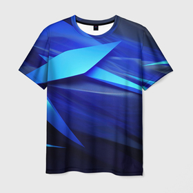 Мужская футболка 3D с принтом Black blue  background  abstract в Курске, 100% полиэфир | прямой крой, круглый вырез горловины, длина до линии бедер | 