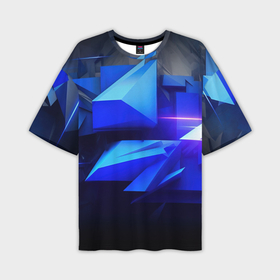 Мужская футболка oversize 3D с принтом Black  blue  background   abstract ,  |  | 