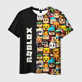 Мужская футболка 3D с принтом Roblox   game в Санкт-Петербурге, 100% полиэфир | прямой крой, круглый вырез горловины, длина до линии бедер | dalle | roblox | далли | игра | лего | нейросеть | роблокс