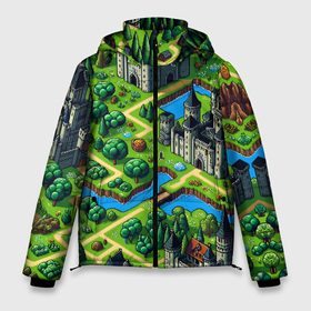 Мужская зимняя куртка 3D с принтом Heroes of Might and Magic   pixel map , верх — 100% полиэстер; подкладка — 100% полиэстер; утеплитель — 100% полиэстер | длина ниже бедра, свободный силуэт Оверсайз. Есть воротник-стойка, отстегивающийся капюшон и ветрозащитная планка. 

Боковые карманы с листочкой на кнопках и внутренний карман на молнии. | dalle | heroes of might and magic | герои | далли | игра | карта | нейросеть