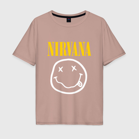Мужская футболка хлопок Oversize с принтом Nirvana original в Белгороде, 100% хлопок | свободный крой, круглый ворот, “спинка” длиннее передней части | Тематика изображения на принте: 