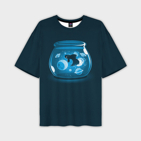 Мужская футболка oversize 3D с принтом Космический аквариум ,  |  | 