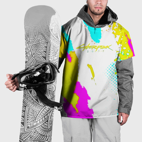 Накидка на куртку 3D с принтом Cyberpunk 2077 краски в Тюмени, 100% полиэстер |  | 