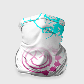 Бандана-труба 3D с принтом Blink 182 неоновые краски в Белгороде, 100% полиэстер, ткань с особыми свойствами — Activecool | плотность 150‒180 г/м2; хорошо тянется, но сохраняет форму | 