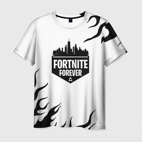 Мужская футболка 3D с принтом Epic games fortnite fire в Кировске, 100% полиэфир | прямой крой, круглый вырез горловины, длина до линии бедер | 