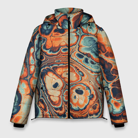 Мужская зимняя куртка 3D с принтом Абстрактный разноцветный узор в Новосибирске, верх — 100% полиэстер; подкладка — 100% полиэстер; утеплитель — 100% полиэстер | длина ниже бедра, свободный силуэт Оверсайз. Есть воротник-стойка, отстегивающийся капюшон и ветрозащитная планка. 

Боковые карманы с листочкой на кнопках и внутренний карман на молнии. | Тематика изображения на принте: 