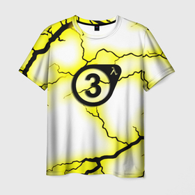 Мужская футболка 3D с принтом Half life 3 текстура в Курске, 100% полиэфир | прямой крой, круглый вырез горловины, длина до линии бедер | 