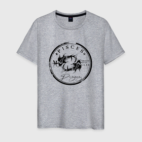 Мужская футболка хлопок с принтом Астрологические знаки рыбы в Курске, 100% хлопок | прямой крой, круглый вырез горловины, длина до линии бедер, слегка спущенное плечо. | 