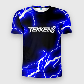 Мужская футболка 3D Slim с принтом Tekken молнии в Тюмени, 100% полиэстер с улучшенными характеристиками | приталенный силуэт, круглая горловина, широкие плечи, сужается к линии бедра | 