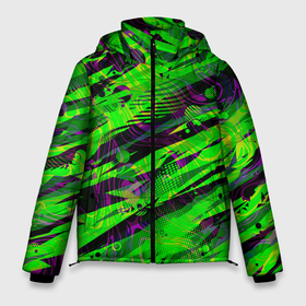 Мужская зимняя куртка 3D с принтом Зеленые узоры паттерны в Екатеринбурге, верх — 100% полиэстер; подкладка — 100% полиэстер; утеплитель — 100% полиэстер | длина ниже бедра, свободный силуэт Оверсайз. Есть воротник-стойка, отстегивающийся капюшон и ветрозащитная планка. 

Боковые карманы с листочкой на кнопках и внутренний карман на молнии. | Тематика изображения на принте: 