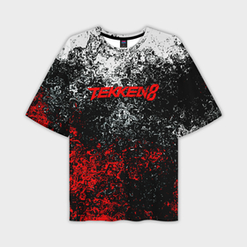 Мужская футболка oversize 3D с принтом Tekken 8 брызги красок ,  |  | 