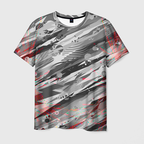 Мужская футболка 3D с принтом Серые узоры в Санкт-Петербурге, 100% полиэфир | прямой крой, круглый вырез горловины, длина до линии бедер | Тематика изображения на принте: 