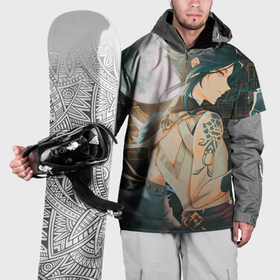 Накидка на куртку 3D с принтом Персонаж игры Геншин   Сяо Xiao в Тюмени, 100% полиэстер |  | Тематика изображения на принте: 