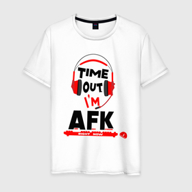 Мужская футболка хлопок с принтом AFK   away from the keyboard в Курске, 100% хлопок | прямой крой, круглый вырез горловины, длина до линии бедер, слегка спущенное плечо. | 
