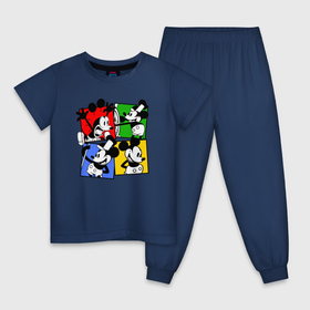 Детская пижама хлопок с принтом Different Mickey в Белгороде, 100% хлопок |  брюки и футболка прямого кроя, без карманов, на брюках мягкая резинка на поясе и по низу штанин
 | 
