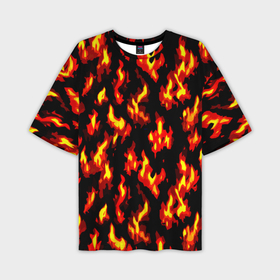 Мужская футболка oversize 3D с принтом Языки пламени в Курске,  |  | Тематика изображения на принте: 
