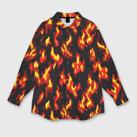 Мужская рубашка oversize 3D с принтом Языки пламени в Курске,  |  | Тематика изображения на принте: 