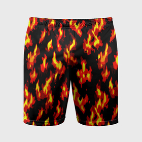Мужские шорты спортивные с принтом Языки пламени в Курске,  |  | Тематика изображения на принте: 