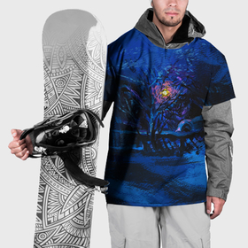 Накидка на куртку 3D с принтом Лунная зимняя ночь в Новосибирске, 100% полиэстер |  | Тематика изображения на принте: 