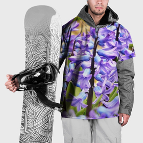 Накидка на куртку 3D с принтом Сиреневые гиацинты в Курске, 100% полиэстер |  | 