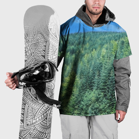 Накидка на куртку 3D с принтом Зеленые елки с высоты птичьего полета кистью в Белгороде, 100% полиэстер |  | 