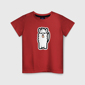 Детская футболка хлопок с принтом Милая альпака в Новосибирске, 100% хлопок | круглый вырез горловины, полуприлегающий силуэт, длина до линии бедер | 