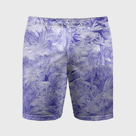 Мужские шорты спортивные с принтом Морозные узоры на синем стекле в Курске,  |  | 