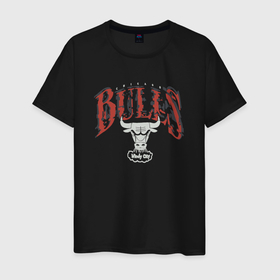 Мужская футболка хлопок с принтом Chicago bulls suga glitch NBA в Петрозаводске, 100% хлопок | прямой крой, круглый вырез горловины, длина до линии бедер, слегка спущенное плечо. | Тематика изображения на принте: 
