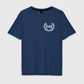 Мужская футболка хлопок Oversize с принтом Логотип русь на груди в Петрозаводске, 100% хлопок | свободный крой, круглый ворот, “спинка” длиннее передней части | 