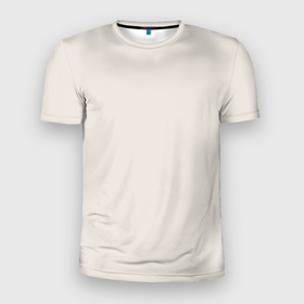 Мужская футболка 3D Slim с принтом Молочный светло бежевый однотонный цвет  пантон 11 0605 в Екатеринбурге, 100% полиэстер с улучшенными характеристиками | приталенный силуэт, круглая горловина, широкие плечи, сужается к линии бедра | Тематика изображения на принте: 