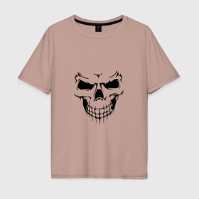 Мужская футболка хлопок Oversize с принтом Ghost face в Кировске, 100% хлопок | свободный крой, круглый ворот, “спинка” длиннее передней части | Тематика изображения на принте: 