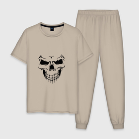 Мужская пижама хлопок с принтом Ghost face в Кировске, 100% хлопок | брюки и футболка прямого кроя, без карманов, на брюках мягкая резинка на поясе и по низу штанин
 | 
