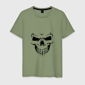 Мужская футболка хлопок с принтом Ghost face в Кировске, 100% хлопок | прямой крой, круглый вырез горловины, длина до линии бедер, слегка спущенное плечо. | 