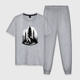 Мужская пижама хлопок с принтом Вдохновение природы в Курске, 100% хлопок | брюки и футболка прямого кроя, без карманов, на брюках мягкая резинка на поясе и по низу штанин
 | 