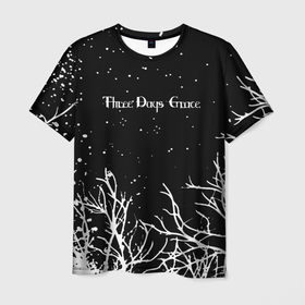 Мужская футболка 3D с принтом Three days grace night , 100% полиэфир | прямой крой, круглый вырез горловины, длина до линии бедер | 