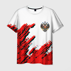 Мужская футболка 3D с принтом Россия герб империя в Новосибирске, 100% полиэфир | прямой крой, круглый вырез горловины, длина до линии бедер | 