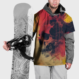 Накидка на куртку 3D с принтом Череп в красном дыму в Курске, 100% полиэстер |  | Тематика изображения на принте: 