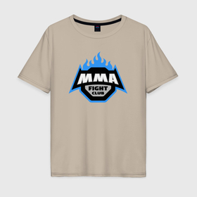 Мужская футболка хлопок Oversize с принтом MMA fight club в Санкт-Петербурге, 100% хлопок | свободный крой, круглый ворот, “спинка” длиннее передней части | 