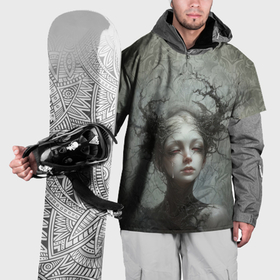 Накидка на куртку 3D с принтом Плачущая дриада в Курске, 100% полиэстер |  | 