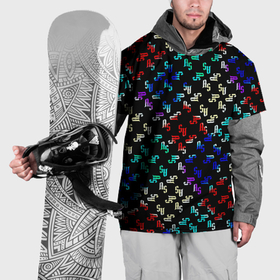 Накидка на куртку 3D с принтом Перелив  букв разноцветный с градиентом в Новосибирске, 100% полиэстер |  | Тематика изображения на принте: 