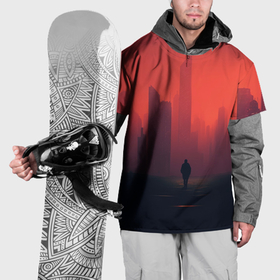 Накидка на куртку 3D с принтом Одинокий бродяга , 100% полиэстер |  | Тематика изображения на принте: 