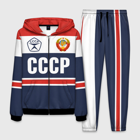 Мужской костюм 3D с принтом СССР   Союз Советских Социалистических Республик , 100% полиэстер | Манжеты и пояс оформлены тканевой резинкой, двухслойный капюшон со шнурком для регулировки, карманы спереди | 