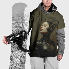 Накидка на куртку 3D с принтом Гордая девушка андроид в Екатеринбурге, 100% полиэстер |  | 