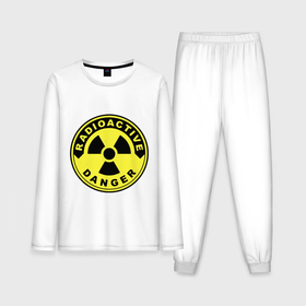 Мужская пижама с лонгсливом хлопок с принтом Danger radiation sign ,  |  | Тематика изображения на принте: 