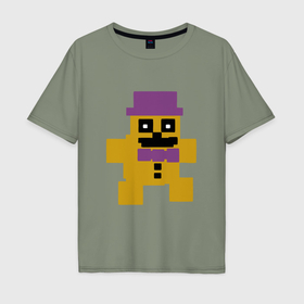 Мужская футболка хлопок Oversize с принтом Fnaf psychic friend в Тюмени, 100% хлопок | свободный крой, круглый ворот, “спинка” длиннее передней части | Тематика изображения на принте: 